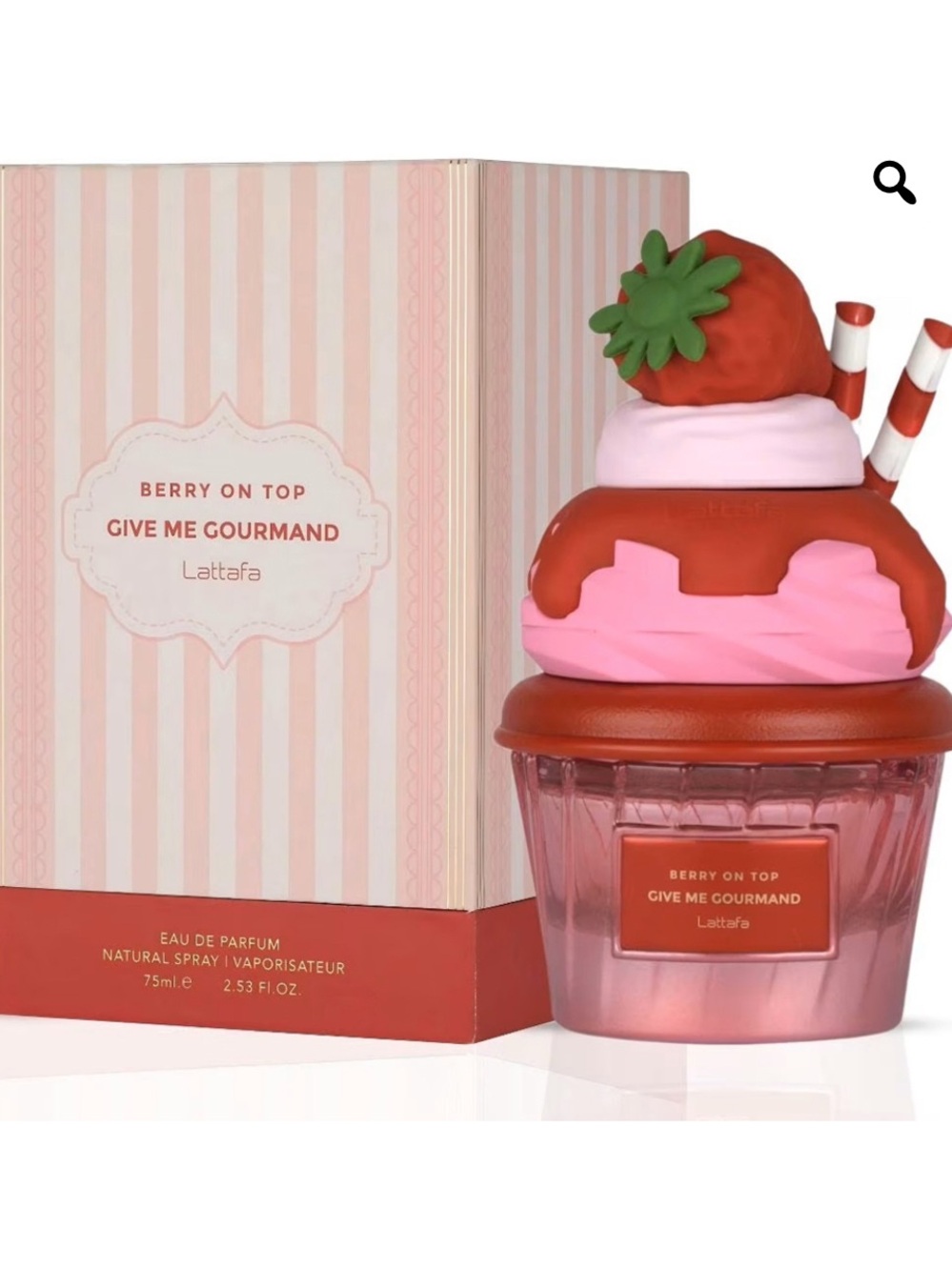 Lattafa Berry On Top Give Me Gourmand Perfume - Pink & Red Bottle